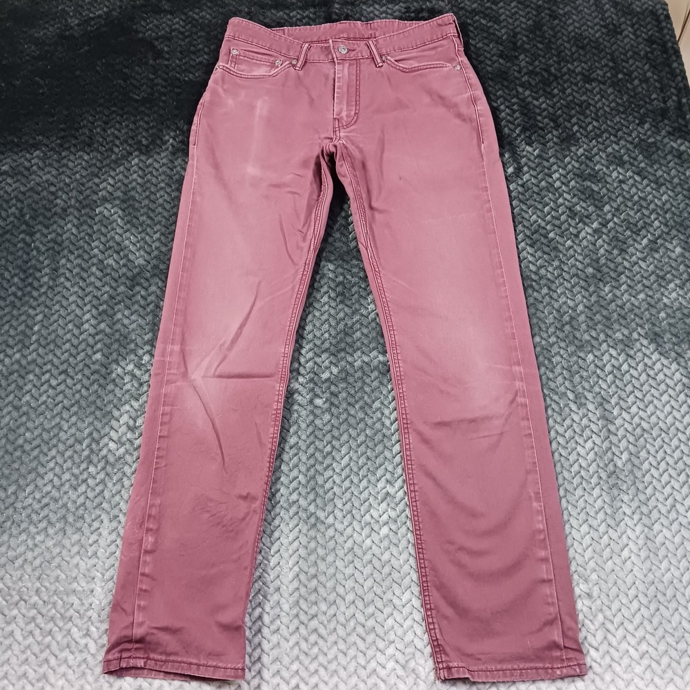 Levi's 511 Jeans Men's 32x32 Red Cotton Denim Straight Slim-Fit Workwear Stretch